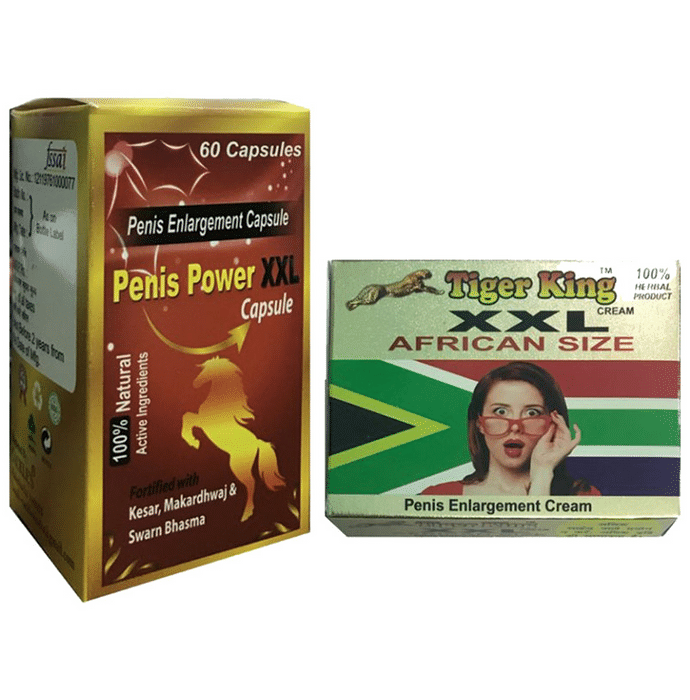 Cackle's Combo Pack of Penis Power XXL 60 Capsule & Tiger King XXL Cream 25gm