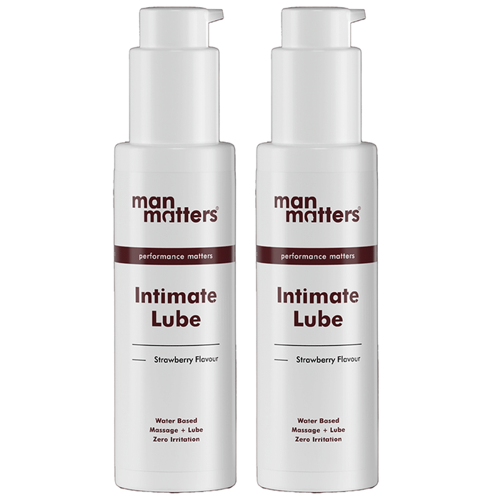 Man Matters Water Based Intimate Lube for Men & Women (100ml Each) Strawberry