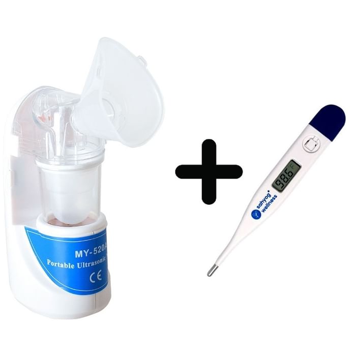 Sahyog Wellness MY 520 Portable Ultrasonic Nebulizer with Children & Adult Masks & Digital Thermometer