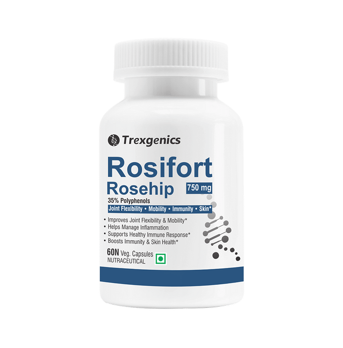 Trexgenics Rosifort Rosehip 35% Polyphenols 750mg Veg Capsule