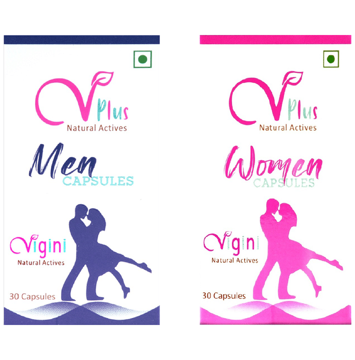 Vigini VPlus Natural Actives Combo Pack of Men Capsule & Women Capsule (30 Each)