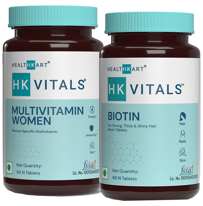 HealthKart HK Vitals Multivitamin Women90 Tablet and HK Vitals Biotin 60 Tablet