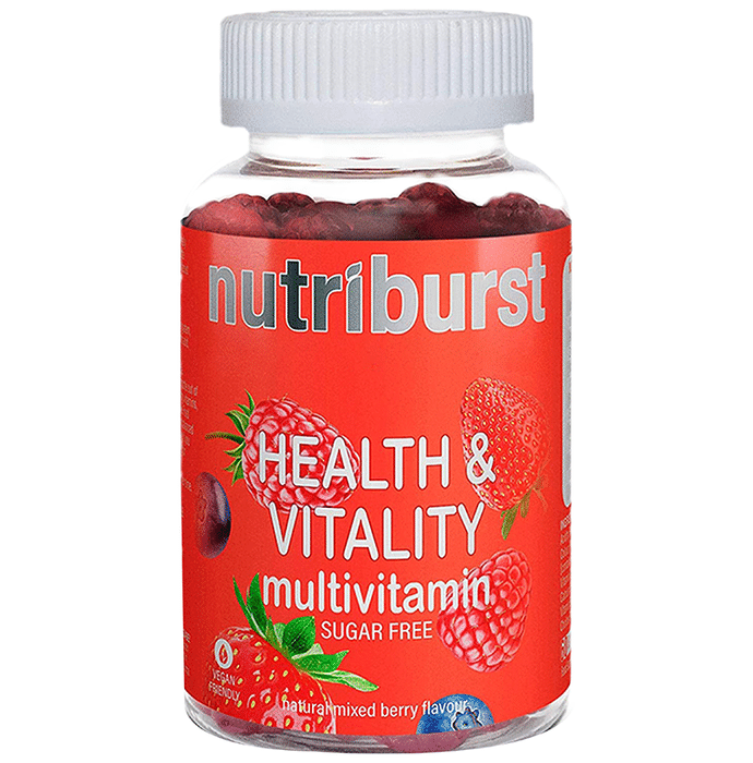 Nutriburst Health & Vitality Multivitamin Gummies (60 Each) Sugar Free Natural Mixed Berry