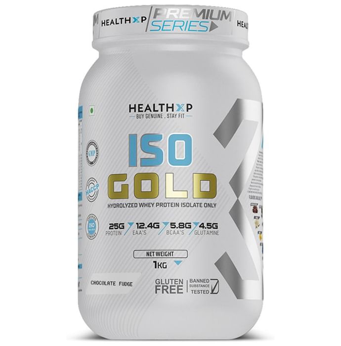 HealthXP Iso Gold Whey Protein Isolate Chocolate Fudge