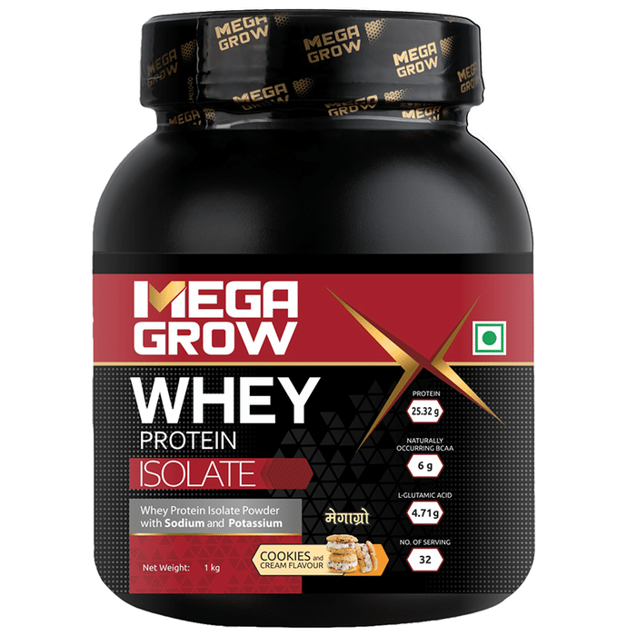 Megagrow Whey Protein Isolate Powder Cream and Cookie