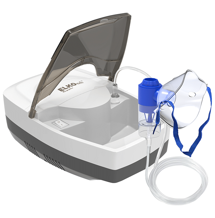 Elko EL 710 ELKOneb Respiplus Piston Compressor Nebulizer Machine with Complete Mask Kit for Adult & Child