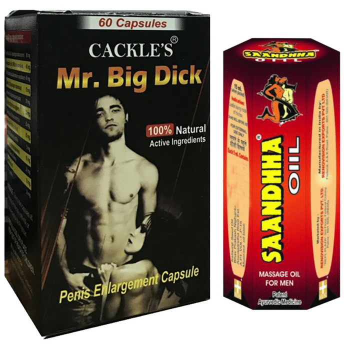 Cackle's Combo Pack of Mr. Big Dick 60 Capsule & Sandhha Oil 15ml
