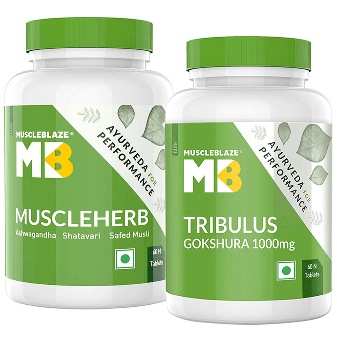 MuscleBlaze MB Combo Pack of Muscleherb Tablet & Tribulus Gokshura 1000mg Tablet (60 Each)