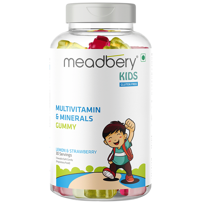 Meadbery Strawberry and Lemon Kids Multivitamin & Minerals Gluten Free Gummy