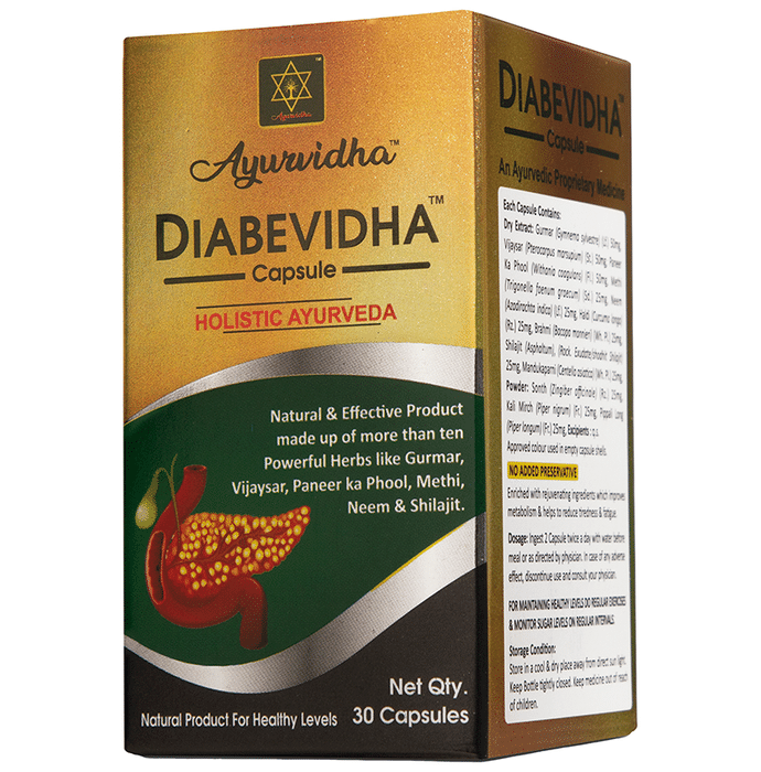 Ayurvidha Diabevidha Capsule (30 Each) Bottle