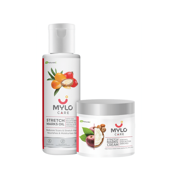 Mylo Care Combo Pack of Stretch Mark Oil and Stretch Marks Cream (100ml Each)