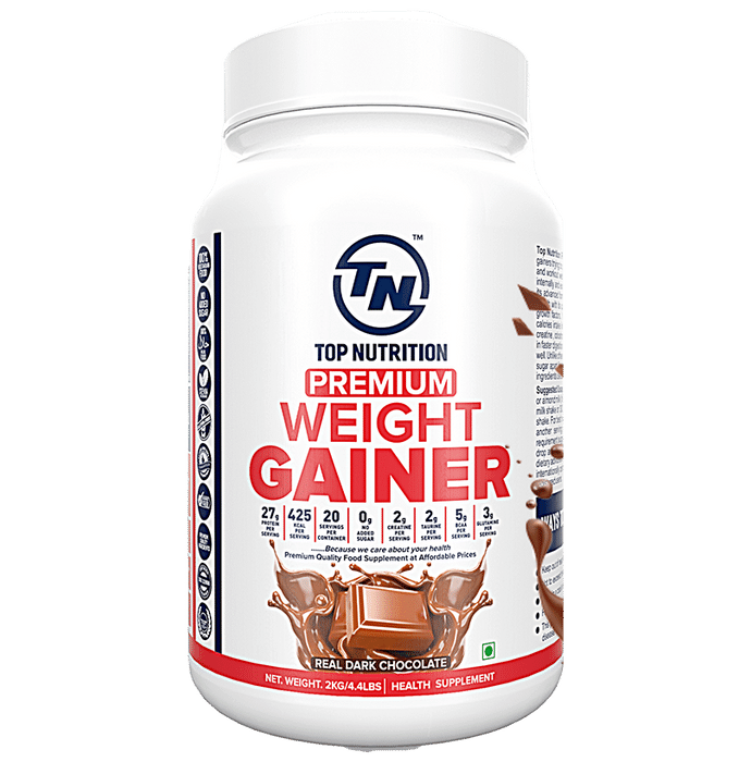 Top Nutrition Premium Weight Gainer Powder Real Dark Chocolate