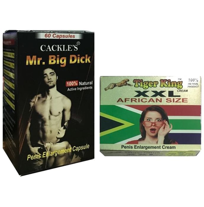 Cackle's Combo Pack of Mr. Big Dick 60 Capsule & Tiger King XXL Cream 25gm