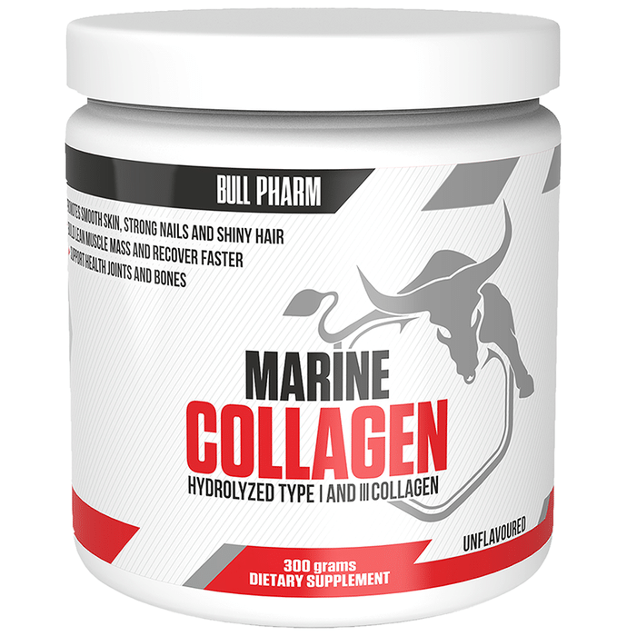 Bull Pharm Marine Hydrolysed Type I & III Collagen for Strong Nails & Shiny Hair Powder Unflavored