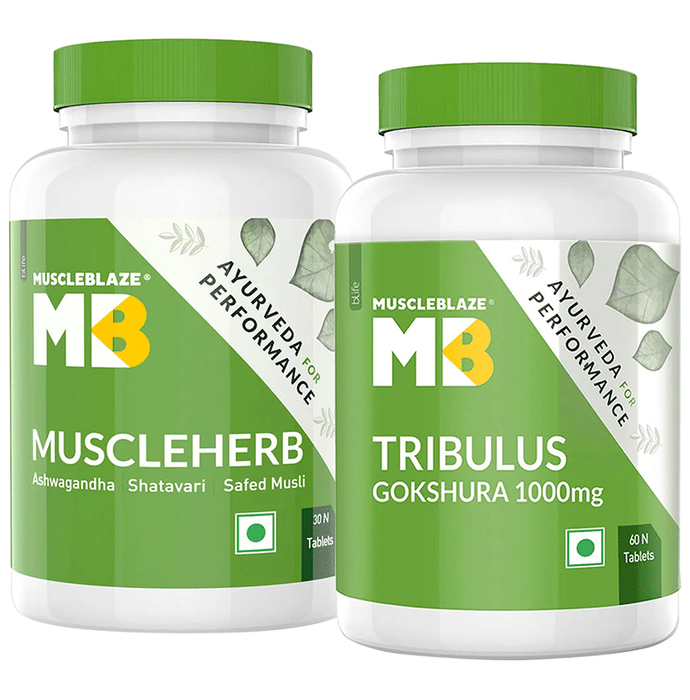 MuscleBlaze MB Combo Pack of Muscleherb 30 Tablet & Tribulus Gokshura 1000mg 60 Tablet