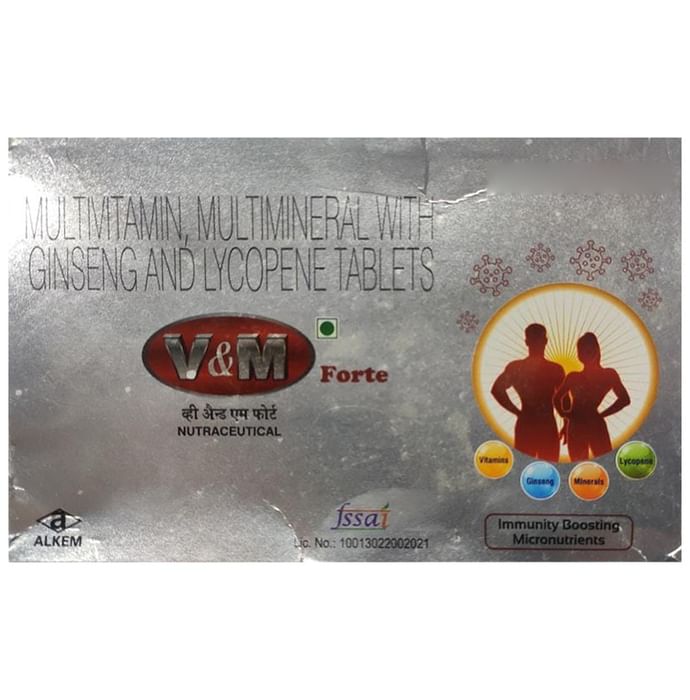 V&M Forte Multivitamin, Multimineral with Ginseng and Lycopene Nutraceutical Tablet