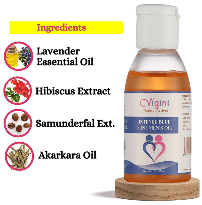 Vigini VPlus Natural Actives Intense Blue 2 in 1 Men's Oil