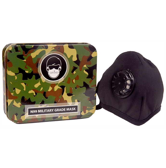 Advind Healthcare Black Military Grade N99 Face Mask for Kids with Single Breathing Valve