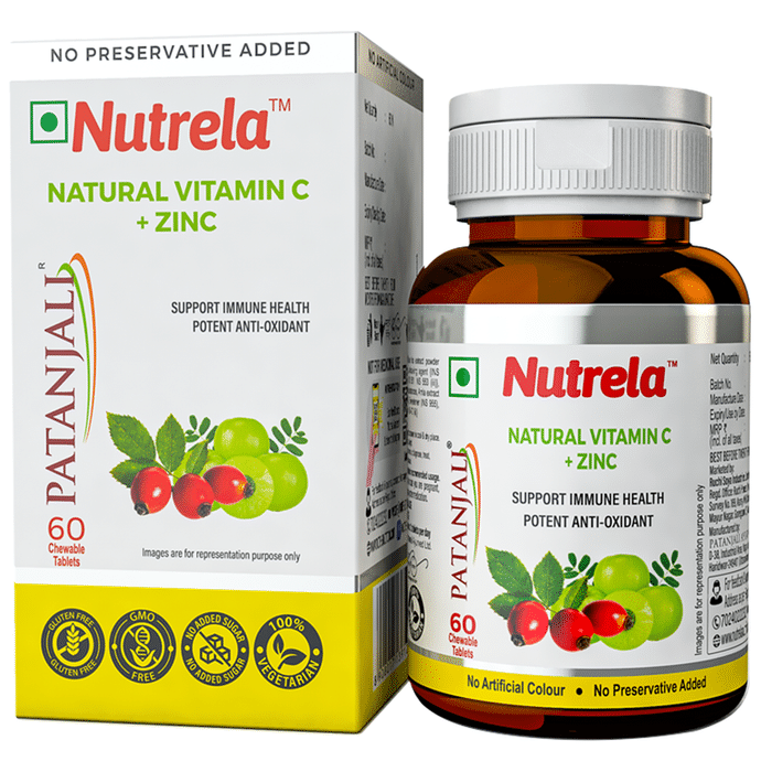 Patanjali Nutrela Natural Vitamin C+Zinc Chewable Tablet