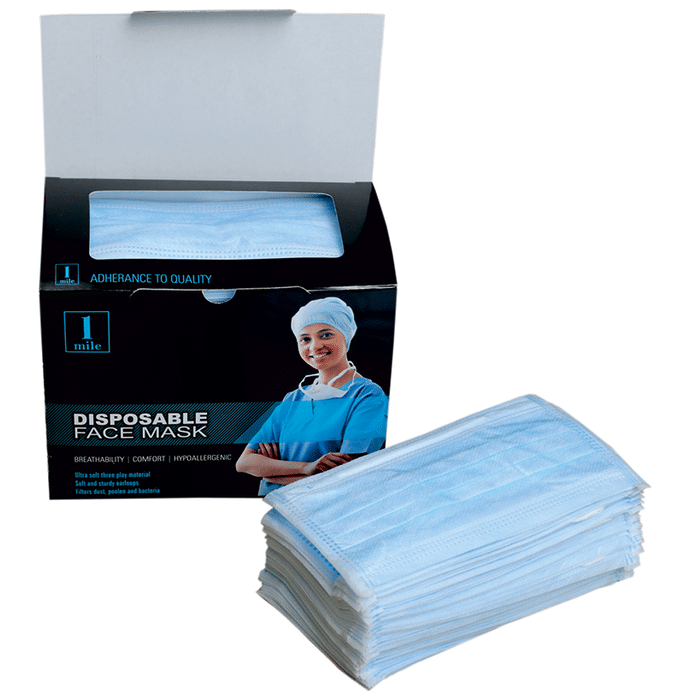 1Mile Disposable 3 Ply Face Mask Green