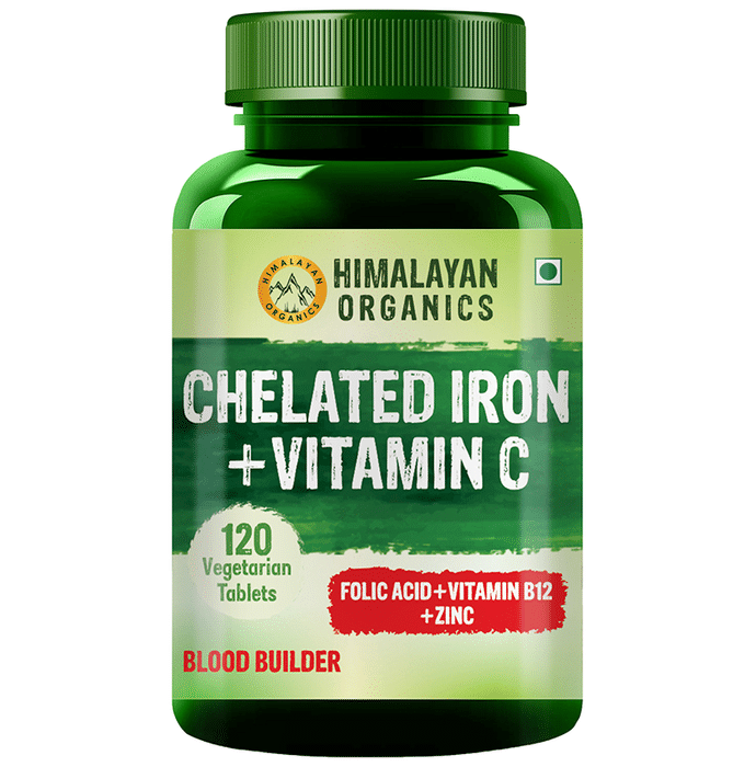 Himalayan Organics Chelated Iron+Vitamin C Vegetarian Tablet
