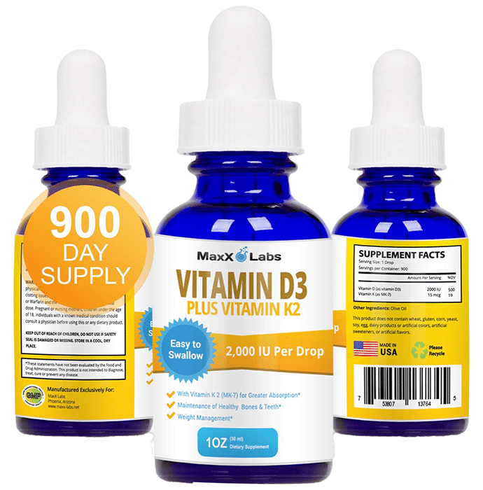 MaxX Labs Vitamin D3 Plus Vitamin K2 Drop