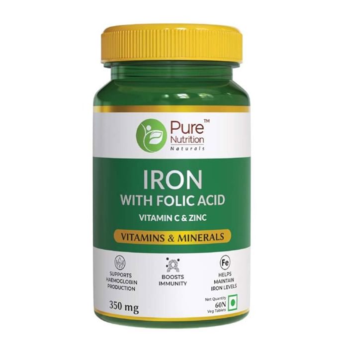 Pure Nutrition Iron with Folic Acid 350mg Veg Tablet