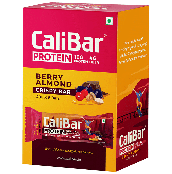 CaliBar Protein Crispy Bar (40gm Each) Berry Almond
