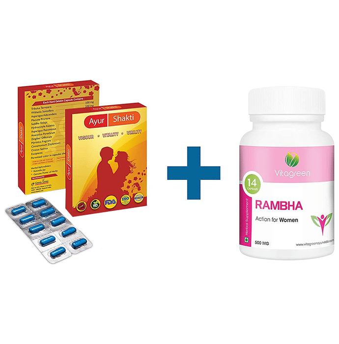 Vitagreen Combo Pack of Ayur Shakti 10 Capsule & Rambha 500mg 14 Capsule