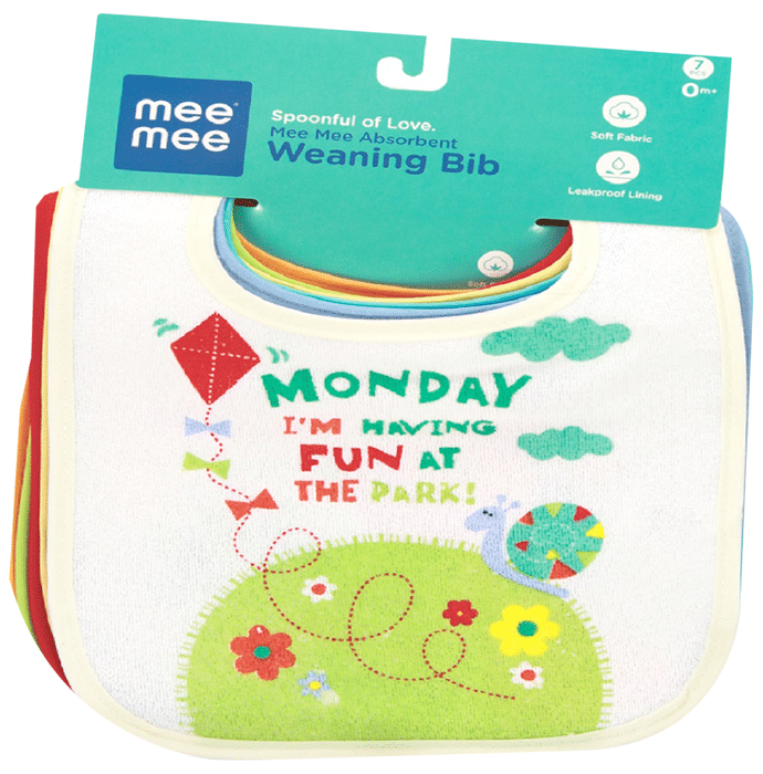 Mee Mee Absorbent Weaning Bibs Blue