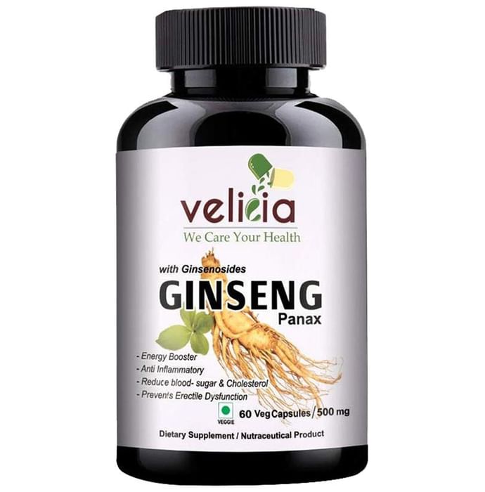 Velicia Ginseng Panax 500mg Veg Capsules