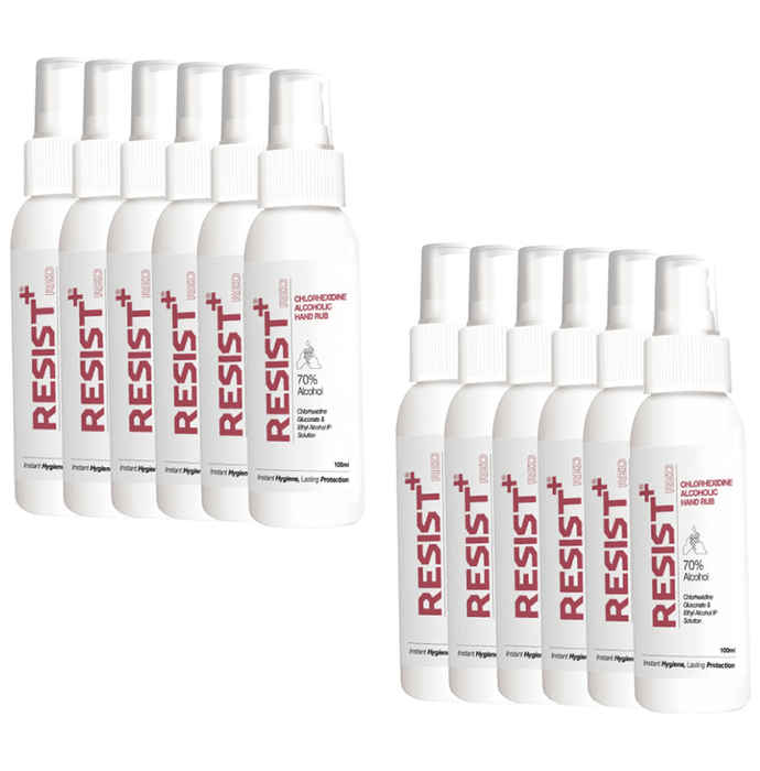 Resist+ Chlorhexidine Alcoholic Hand Rub(100ml Each)