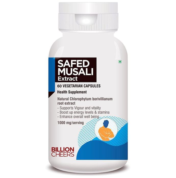 Billion Cheers Safed Musali Extract Vegetarian Capsules