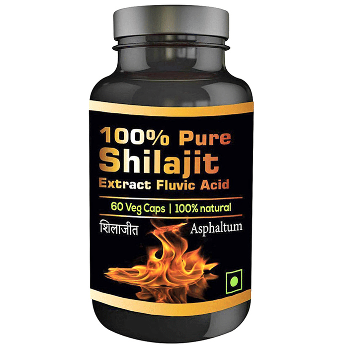 Perennial Lifesciences 100% Natural Shilajit Extract 50% Fluvica Acid Veg Capsules