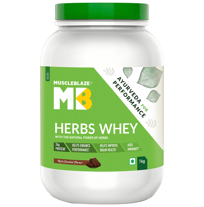 MuscleBlaze Herbs Whey Powder Rich Chocolate