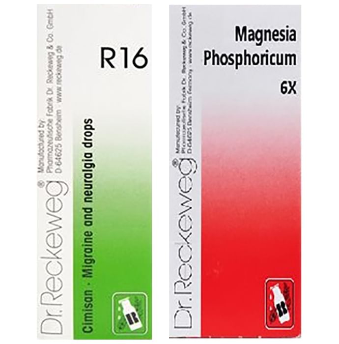 Dr. Reckeweg Migraine Care Combo Pack of R16 Migraine and Neuralgia Drop 22ml & Magnesia Phosphoricum 20gm Biochemic Tablet 6X