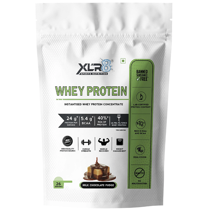 XLR8 Sports Nutrition Whey Protein Instantised Whey Protein Concentrate Milk Chocolate Fudge