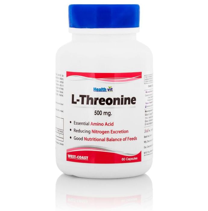 HealthVit L-Threonine 500mg Essential Amino Acid Capsule