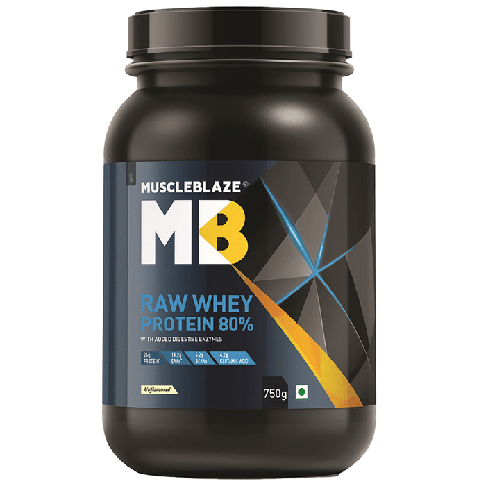 MuscleBlaze Raw Whey Protein 80% Powder Unflavoured