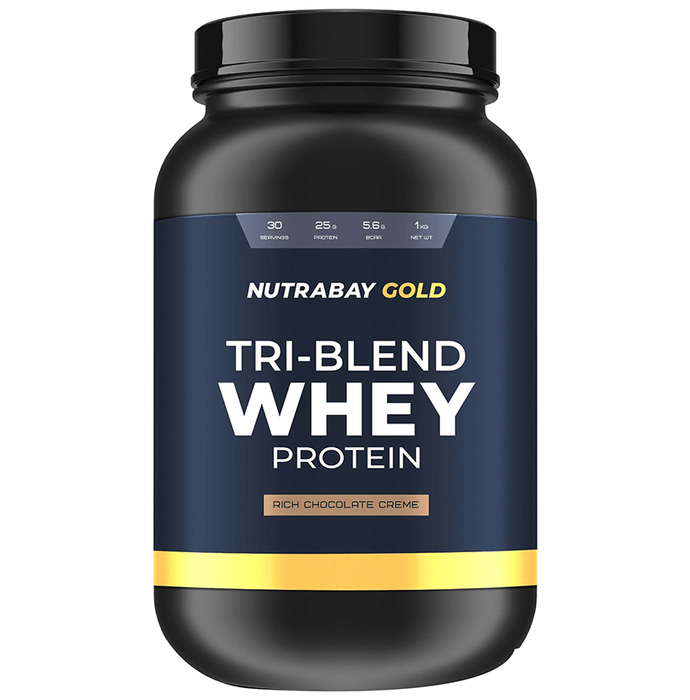 Nutrabay Gold Tri-Blend Whey Protein Rich Chocolate Creme