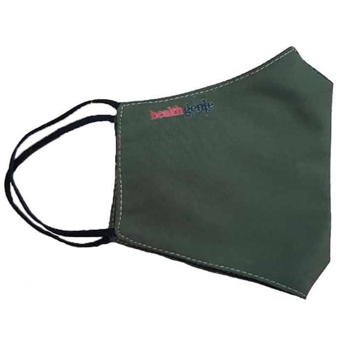 Healthgenie FM 101 Premium Quality Washable & Reusable Double Layered Cloth Face Mask Universal Green