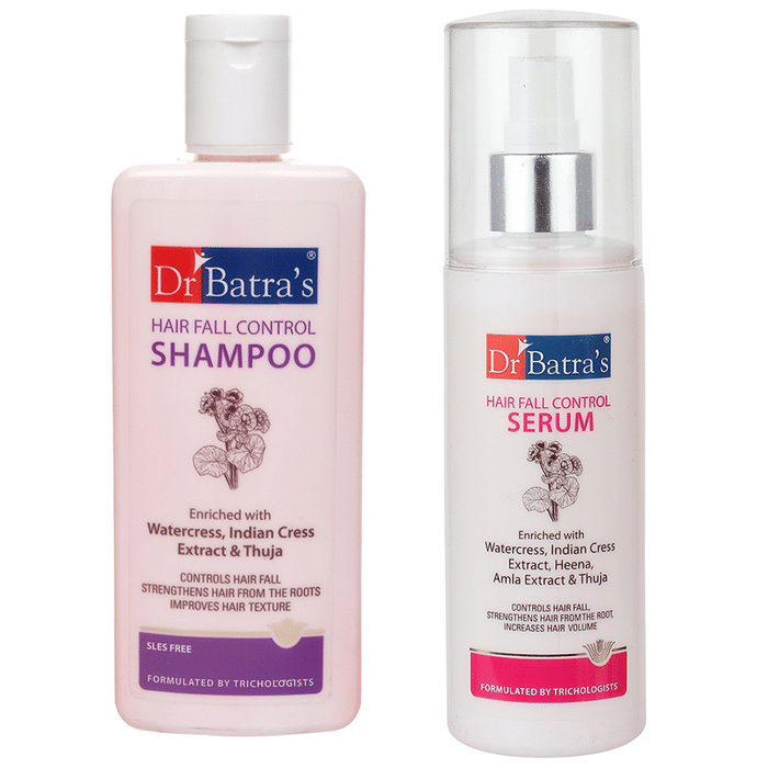 Dr Batra's Combo Pack of Hair Fall Control Shampoo 200ml and Hair Fall Control Serum 125ml