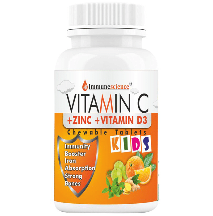 Immunescience Vitamin C +Zinc +Vitamin D3 Kids Chewable Tablet