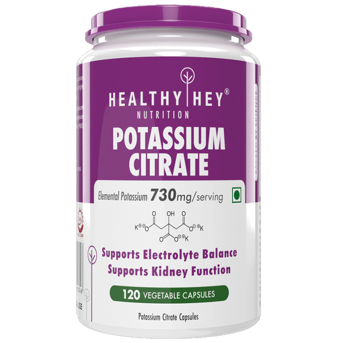 HealthyHey Nutrition Potassium Citrate 730mg Vegetable Capsule