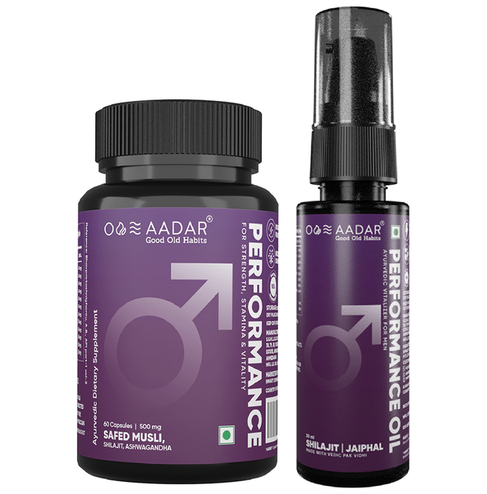 Aadar Combo Pack of Performance Oil 30ml & Performance 500mg 60 Capsule