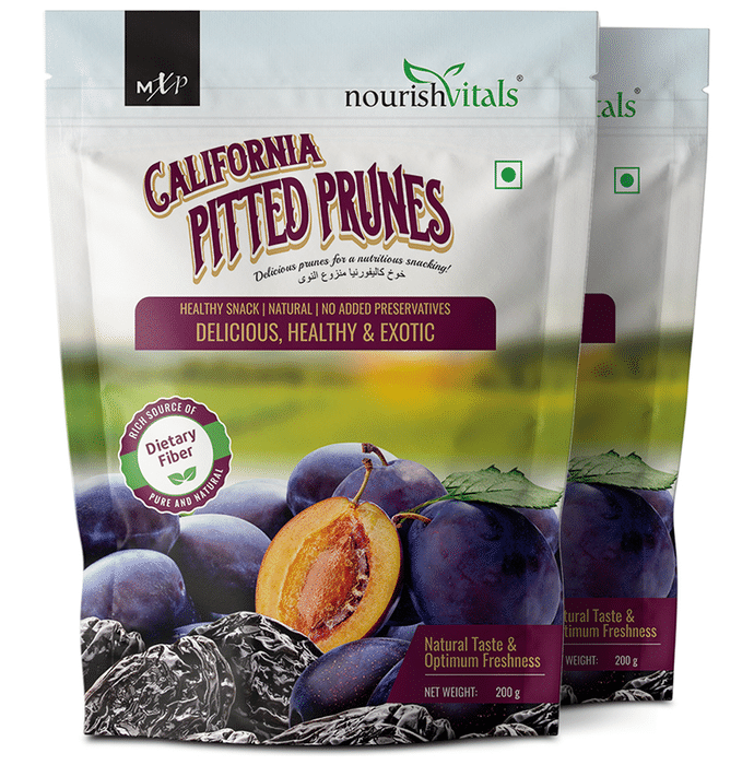 NourishVitals California Pitted Prunes (200gm Each)