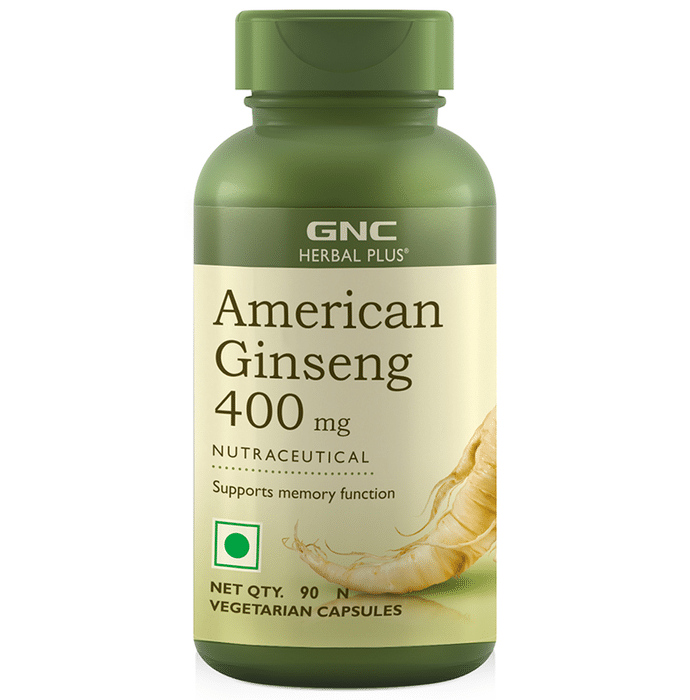 GNC Herbal Plus American Ginseng 400mg Vegetarian Capsule