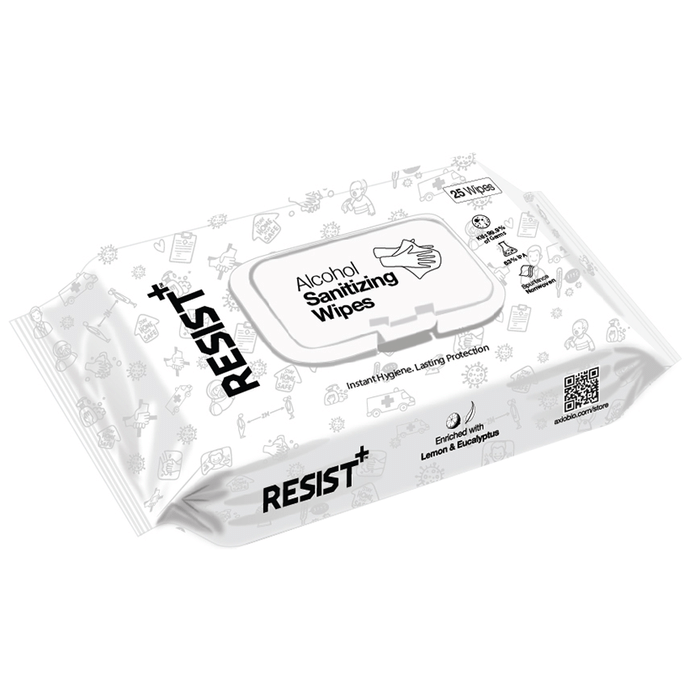 Resist+ Alcohol Sanitizing Wipes (25 Each)