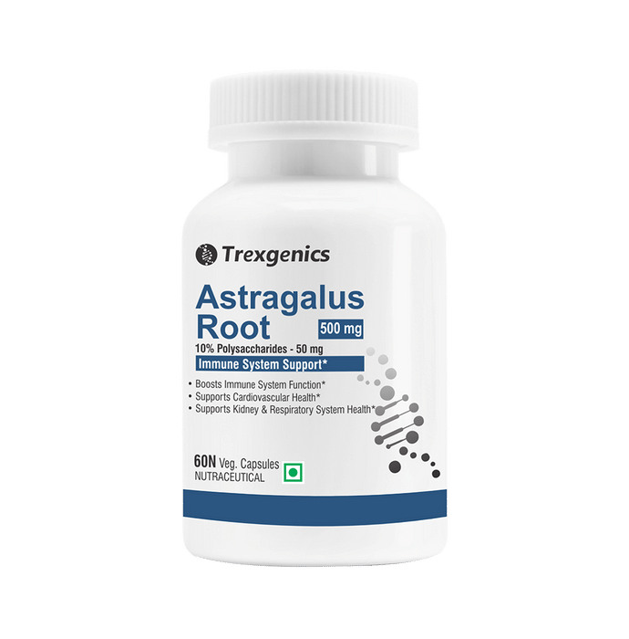 Trexgenics Astragalus Root 10% Polysaccharides 500mg Veg Capsule