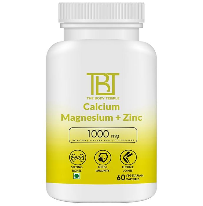 The Body Temple Calcium Magnesium + Zinc 1000mg Veg Capsule